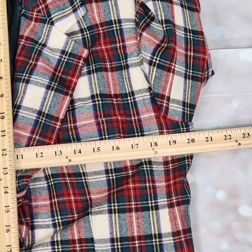 Giorgio Sant Angelo Wool Jacket Multi-Color Christmas Plaid Women's 14P - Picture 10 of 11